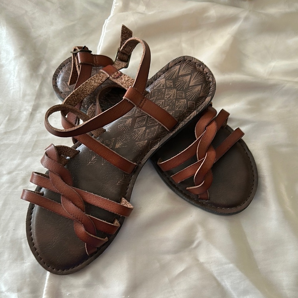 Time and Tru Tan Strappy Sandals